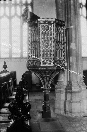 ST EDMONDS 14TH CENT PULPIT (RECENTLY PAINTED & GILT)